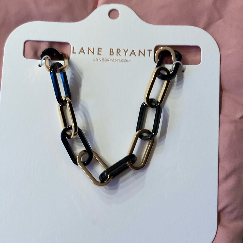 Lane Bryant Black and Gold Chain Necklace